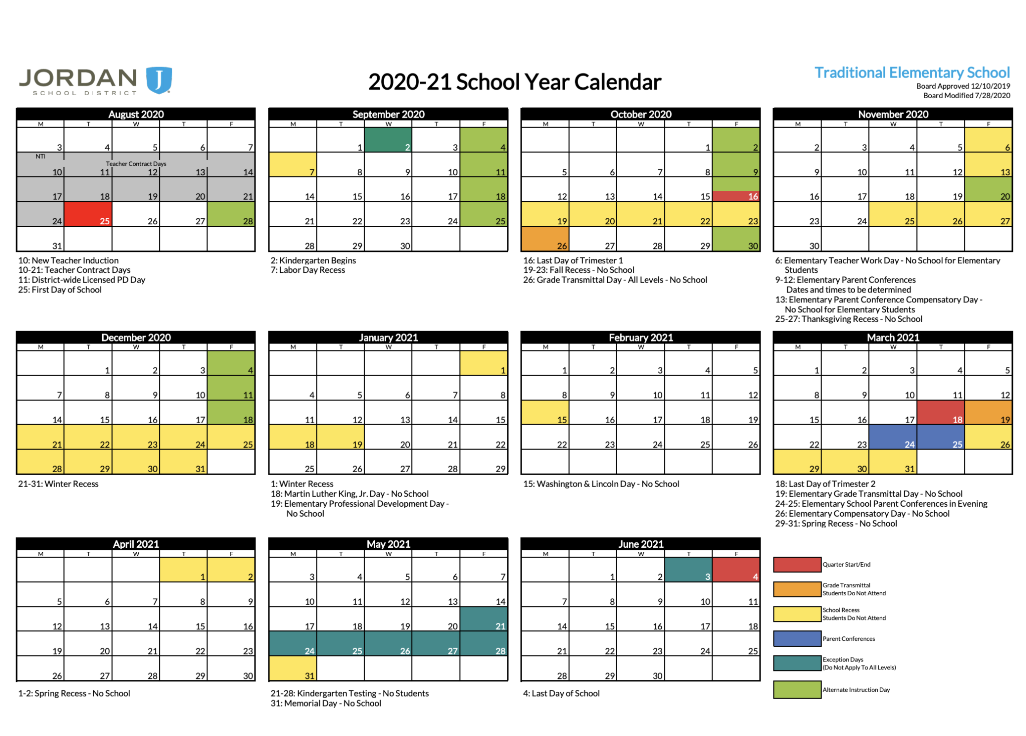 calendar midas creek elementary