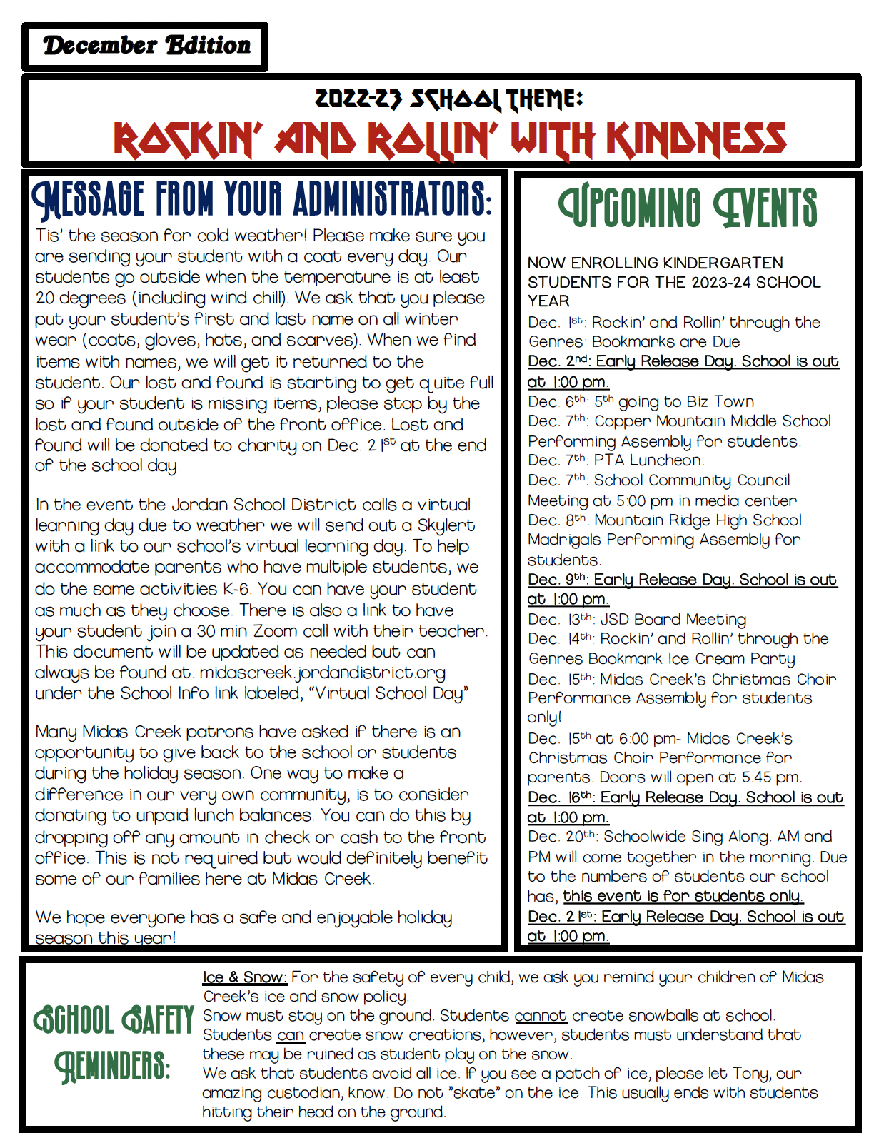 Midas Creek Elementary Home of the Mountain Lions